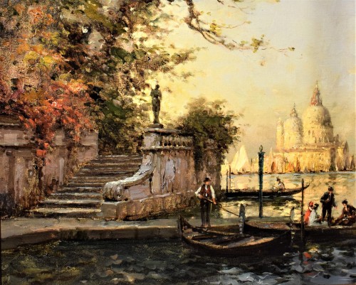 XXe siècle - Éloi-Noël Bouvard (1875 -1957) - Paire de vues Vénitiennes, Canal Grande et Basilica della Salute